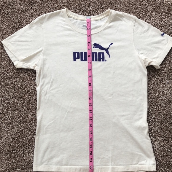 Puma Cotton T-Shirt with Logo (Cream/Purple) - Picture 8 of 8
